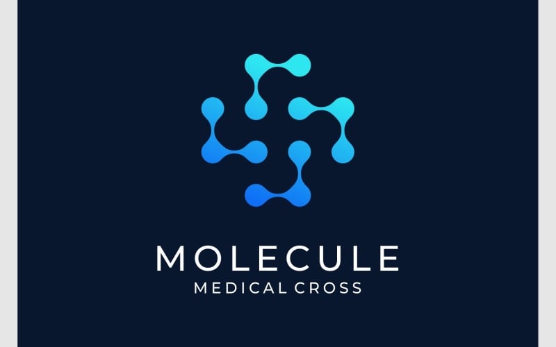 medical cross molecule tech logo original