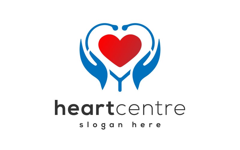 medical heart care centre logo design original