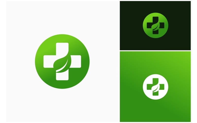 medical pharmacy leaf green logo original