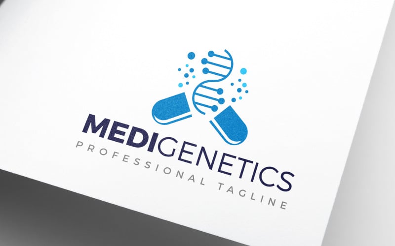 medicine genetics dna logo design original