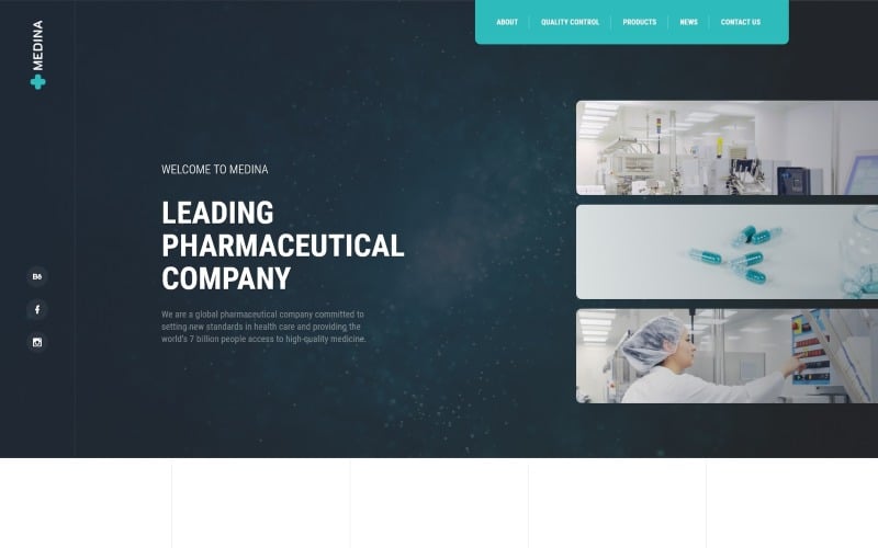 medina pharmaceutical company modern html landing page template original