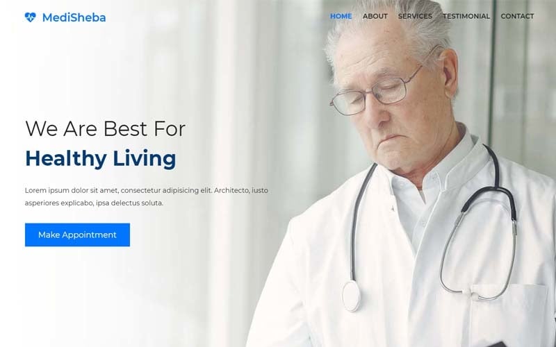 medisheba medical landing page template original