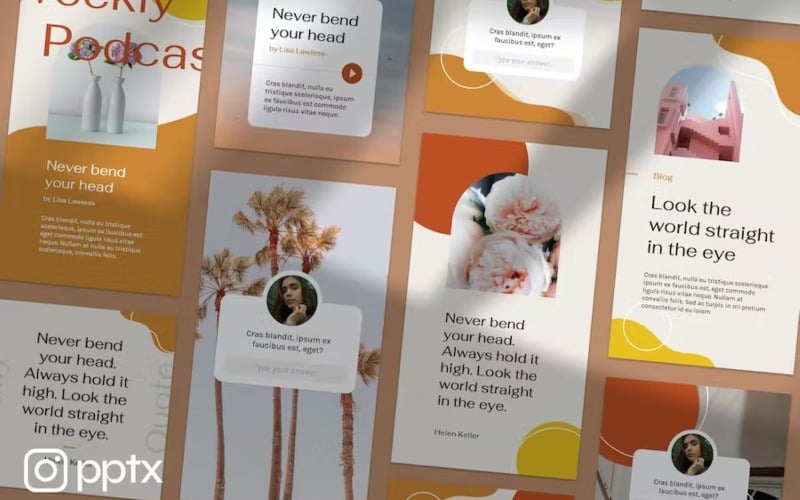 mediteranian instagram template powerpoint original