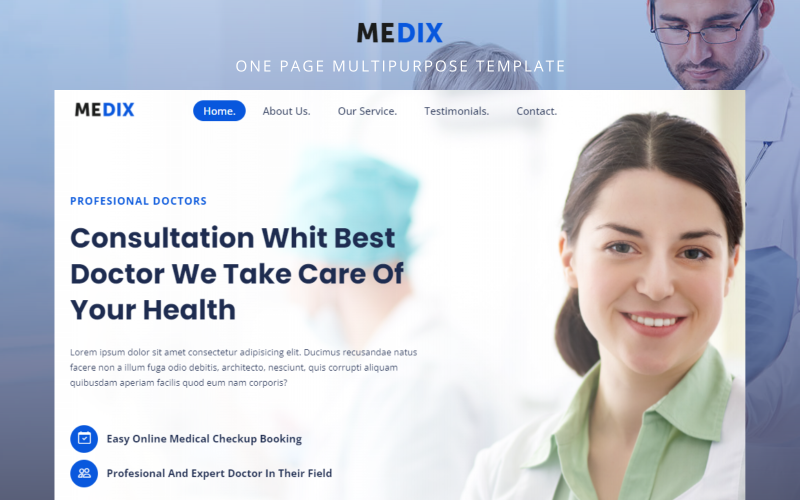 medix one page medical multipurpose bootstrap template original