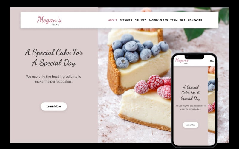 megans bakery landing page template original