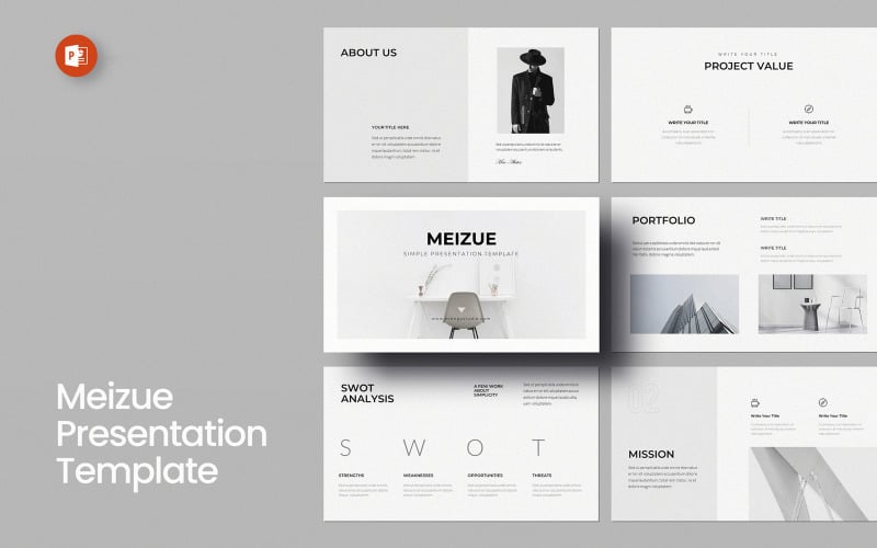 meizue simple powerpoint presentation template original