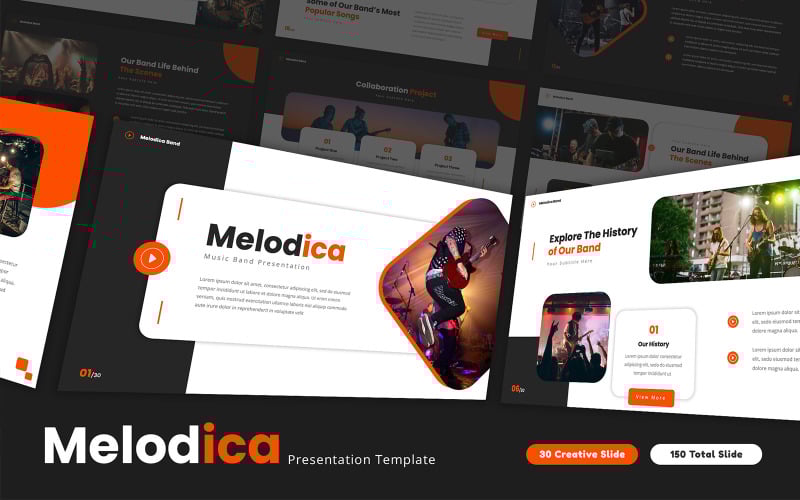 melodica music band powerpoint template original