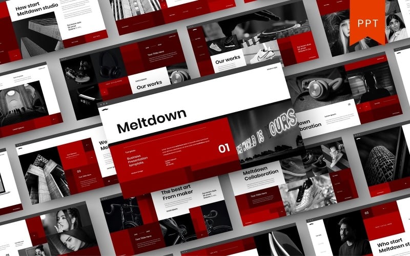 meltdown business powerpoint template original