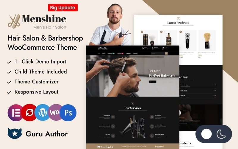 menshine hair salon amp barbershop elementor woocommerce responsive theme original