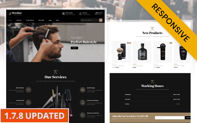 menshine hair salon store prestashop theme original