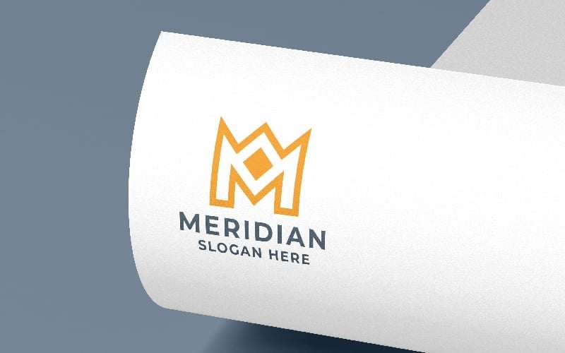 meridian letter m pro logo template original