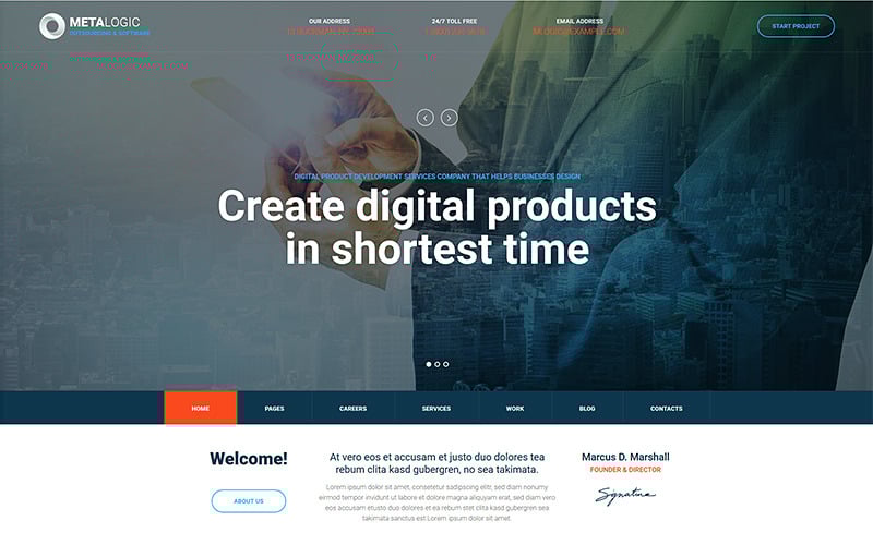 metalogic software development wordpress theme original