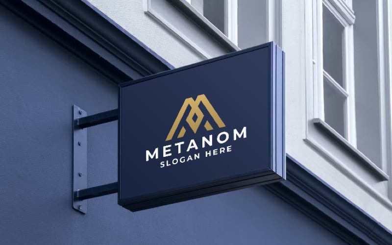 metanom letter m logo template original
