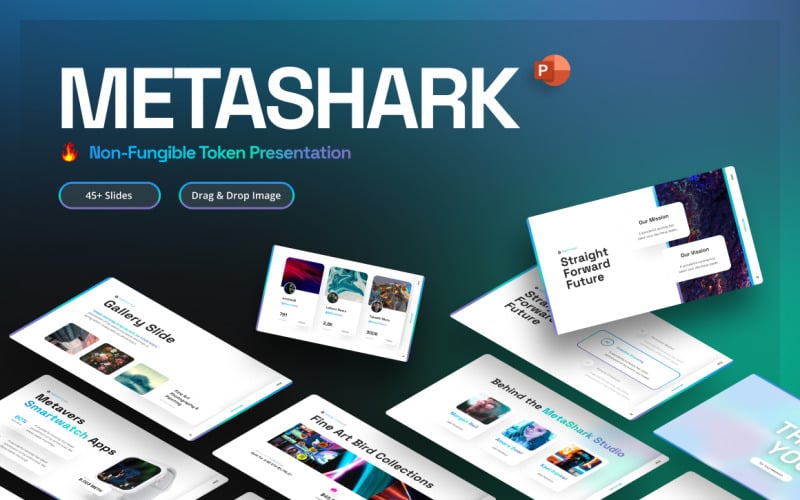 metashark creative nft powerpoint template original