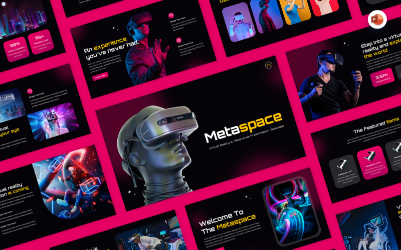 metaspace virtual reality and mataverse powerpoint template original