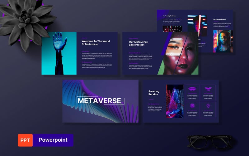 metaverse and virtual reality powerpoint original