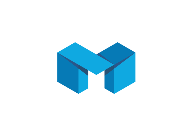 metro letter m logo template original