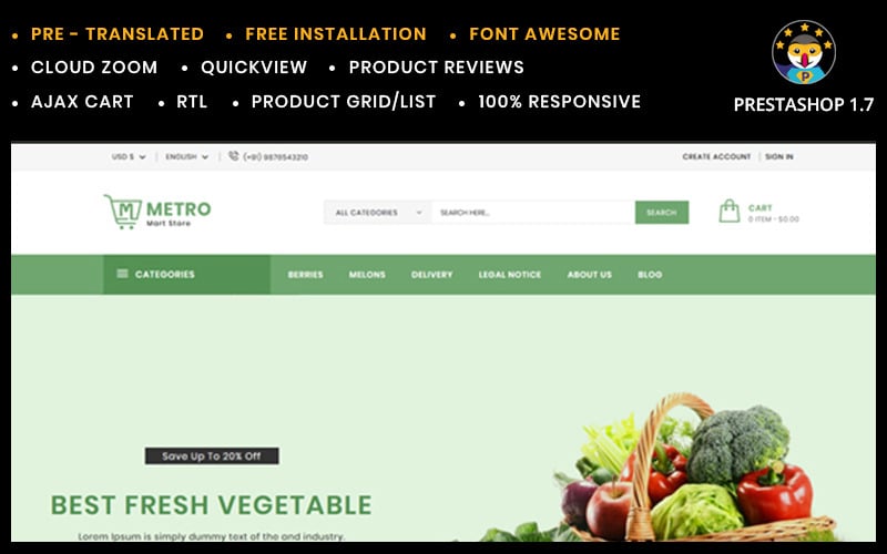 metromart grosseries store prestashop theme original