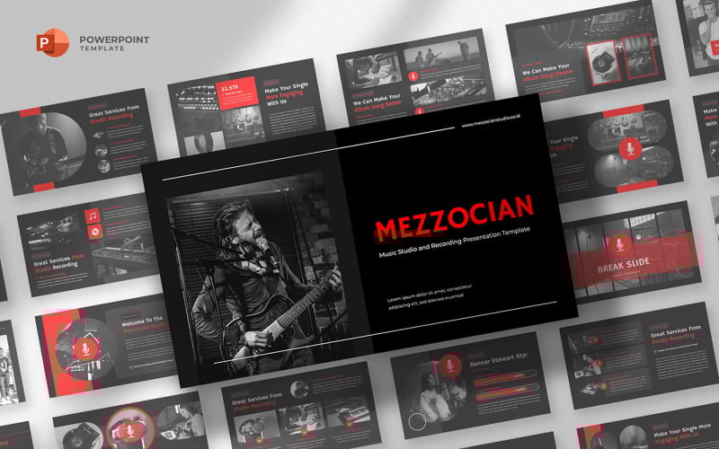 mezzocian music production amp recording studio powerpoint template original