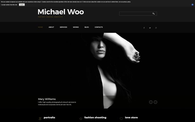 michael woo photographer portfolio elegant joomla template original