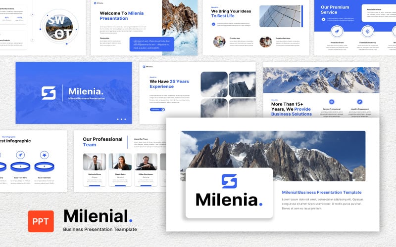 milenia business presentation powerpoint template original