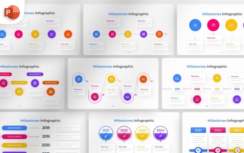 milestone powerpoint infographic template original