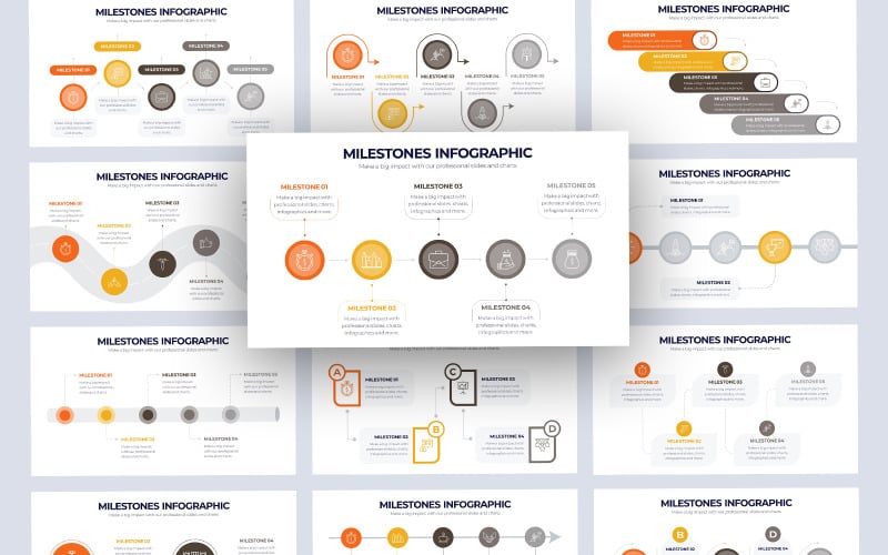milestones infographic powerpoint template original