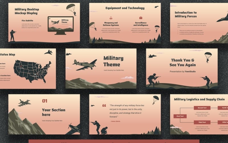 military powerpoint presentation template original
