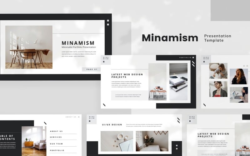 minamism minimalist portfolio powerpoint template original
