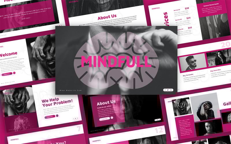 mindfull mental health presentation powerpoint template original