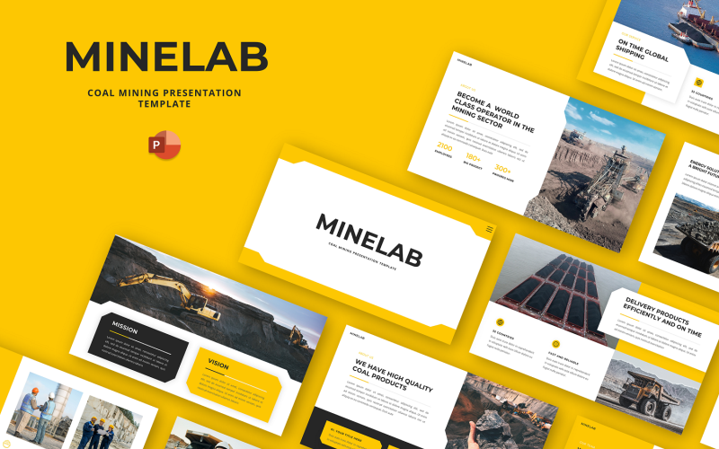 minelab coal mining powerpoint template original