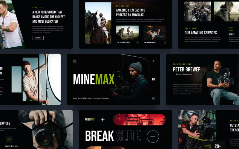 minemax movie studio and film maker powerpoint template original