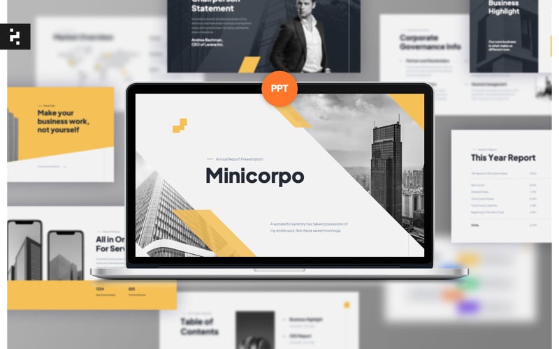 minicorpo yellow corporate annual report ppt original