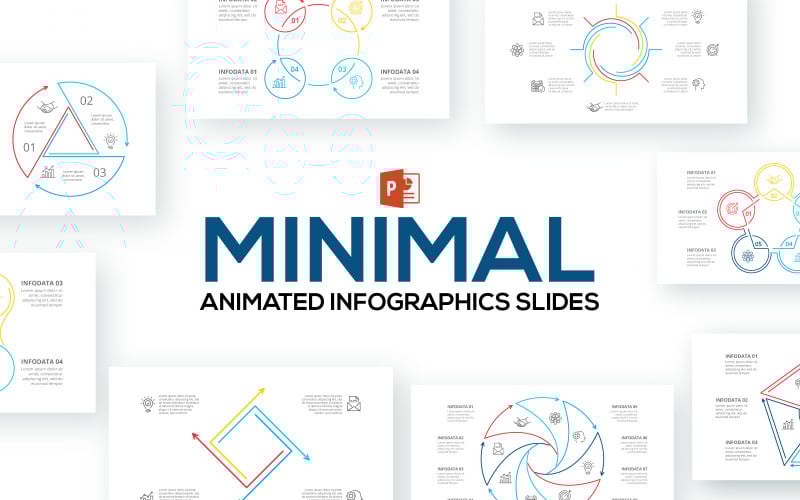 minimal animated infographics presentations powerpoint template original