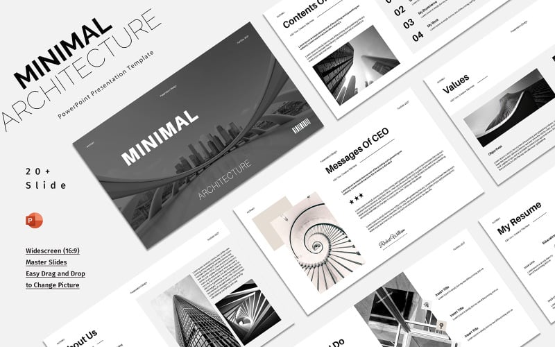 minimal architectural powerpoint template original