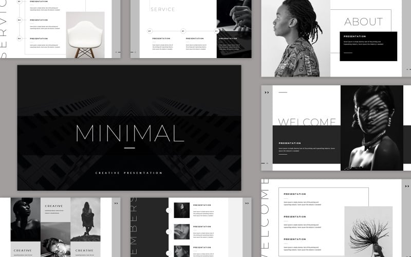 minimal black and white presentation original