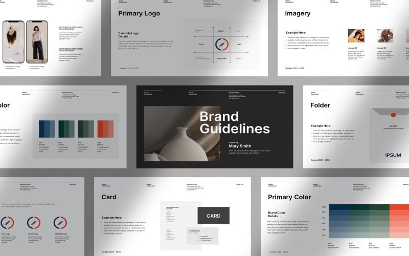 minimal brand guideline presentation template original