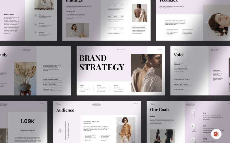 minimal brand strategy presentation powerpoingt template original