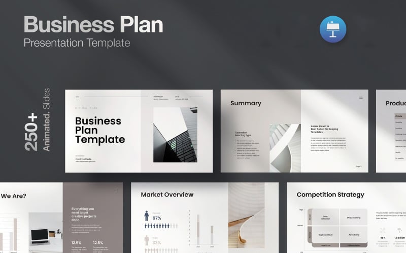 minimal business plan keynote template original