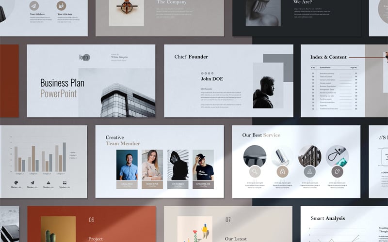 minimal business plan presentation powerpoint template original