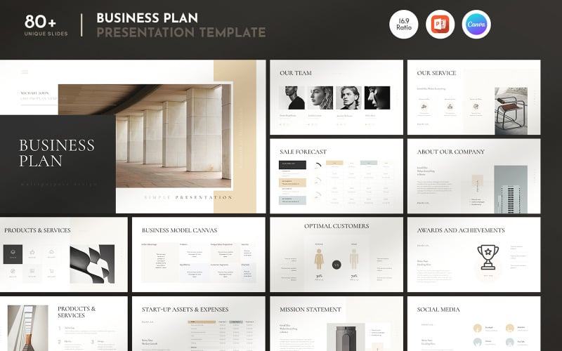 minimal business plan presentation template design original