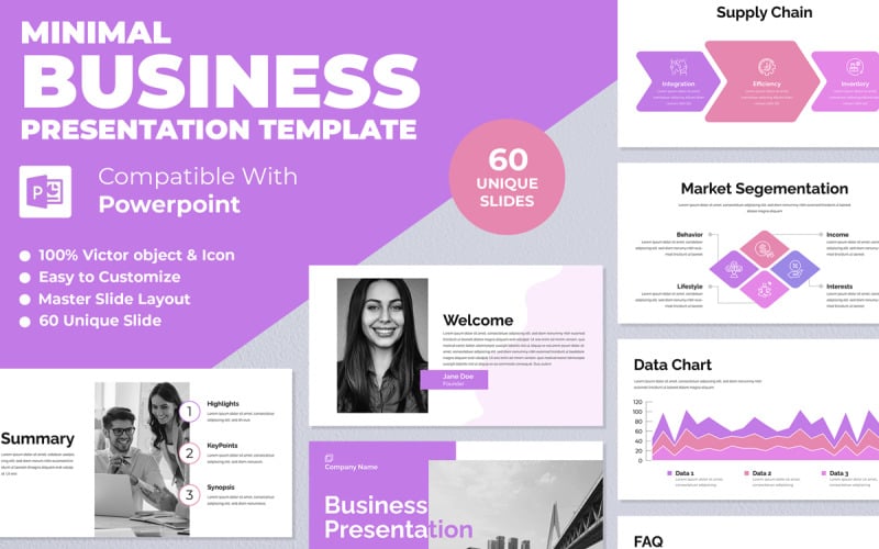 minimal business presentation design template original