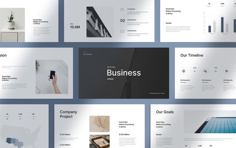 minimal business presentation template layout original
