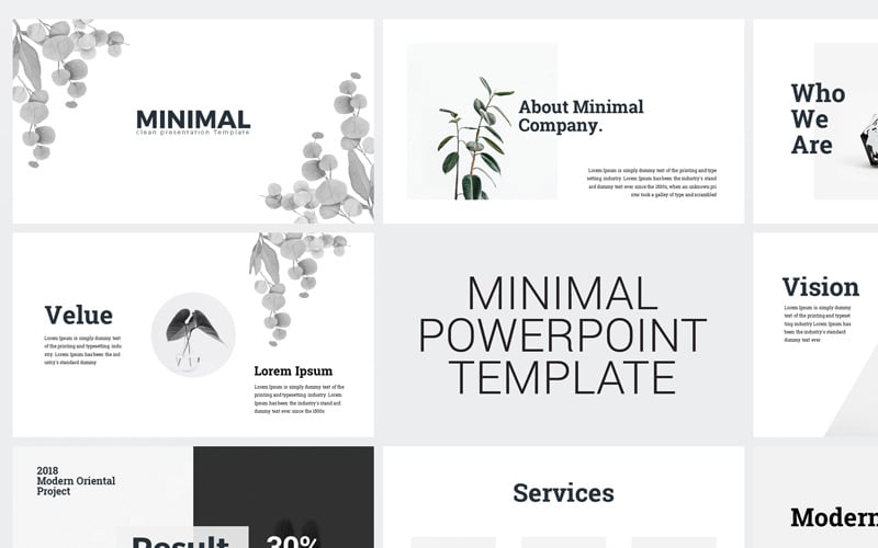minimal clean business presentation powerpoint template original