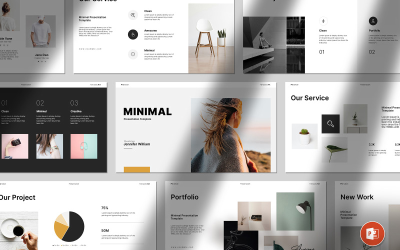 minimal clean powerpoint presentation template original