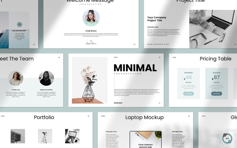 minimal clean presentation template layout original