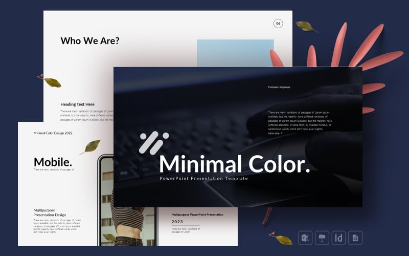 minimal color powerpoint presentation template original