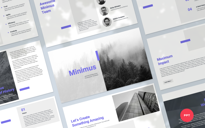 minimal design powerpoint presentation template original