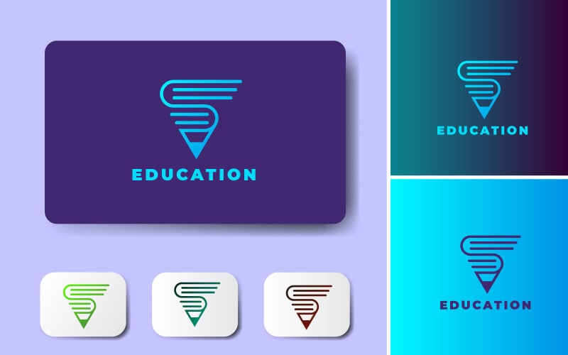 minimal education logo design the concept for the books pen academy educational institution original