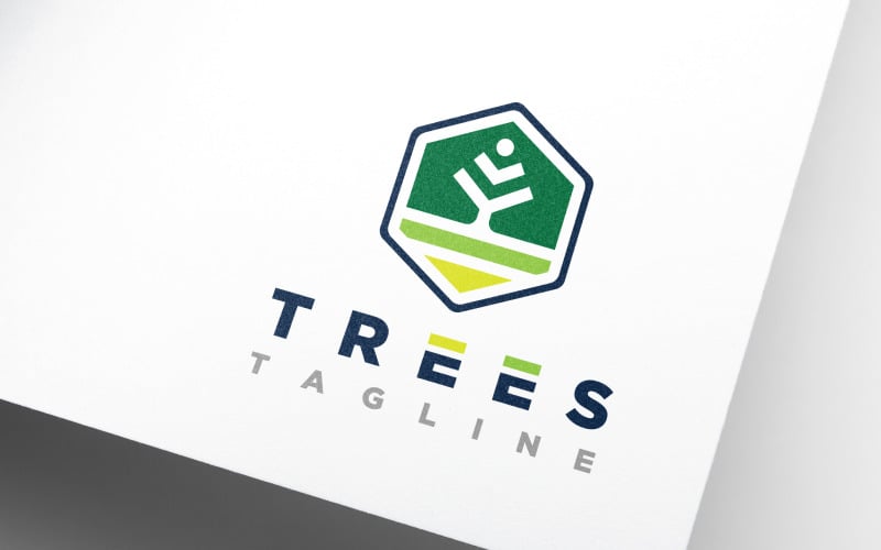 minimal green agriculture environment tree logo design original